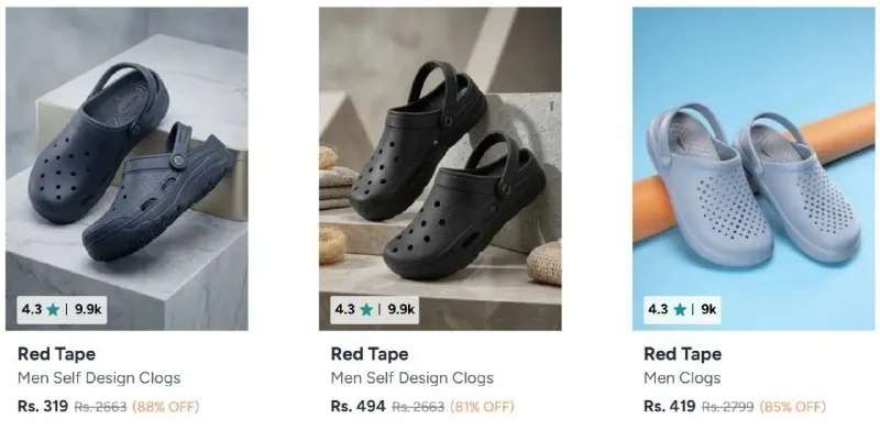 Red Tape Clogs at ₹319