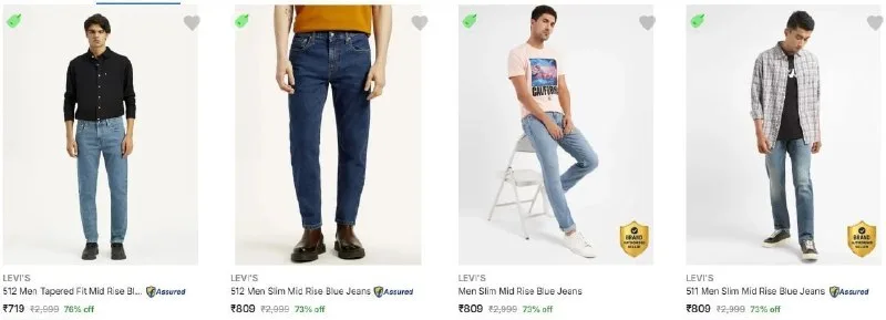 Min.70 % Off - Levi's Jeans from ₹719