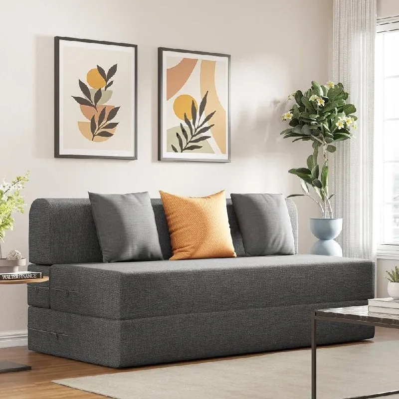 Wakefit Sofa Cum Bed | 5 Yr Warranty | 3 Seater, Foldable Sofa, 32 Density Foam with Mattress (6Ft x 5Ft) at ₹9,076