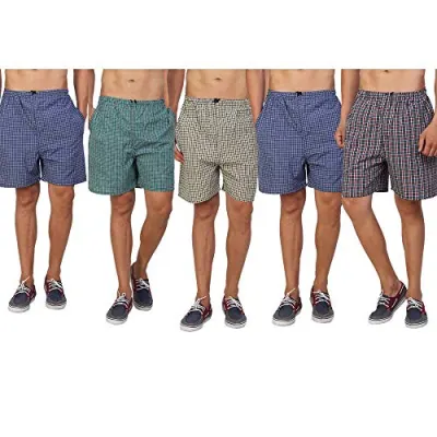 DIGITAL SHOPEE Men's Cotton Shorts Boxers, Pack of 5 - Multicolor at ₹388