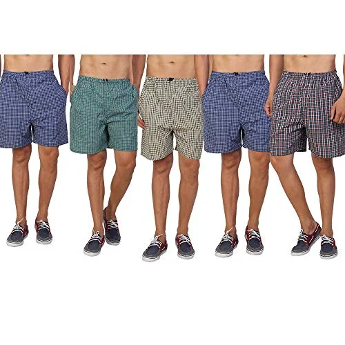 DIGITAL SHOPEE Men's Cotton Shorts Boxers, Pack of 5 - Multicolor at ₹388