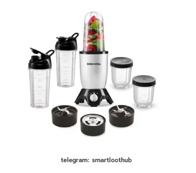 Cookwell Bullet Mixer Grinder (5 Jars, 3 Blades, Silver) - 600 W at ₹1,949