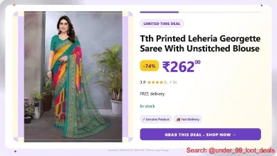 Leheria Georgette Saree With Unstitched Blouse at ₹262