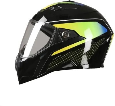 TVS Racing Anti Matter Motorbike Helmet (Glossy black green) at ₹1,179