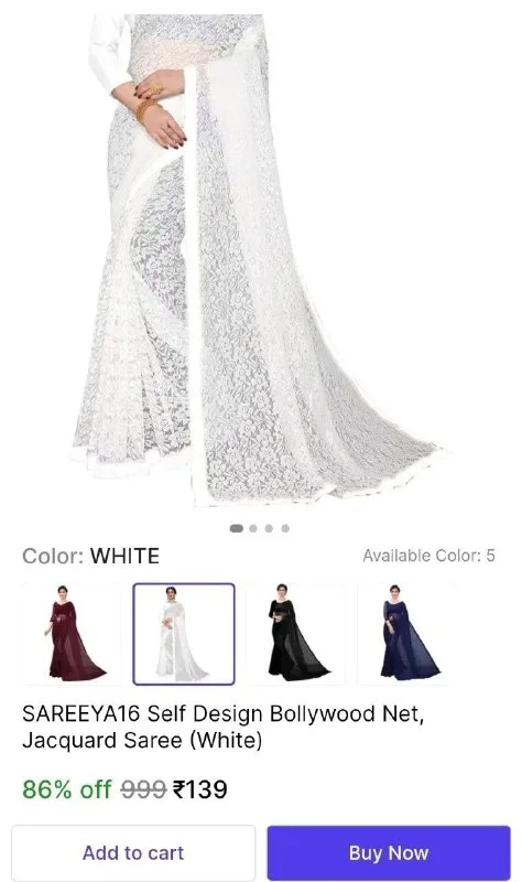 Bollywood Net Saree at ₹139
