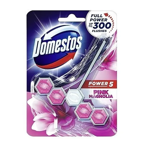 Domestos Toilet Rim Block, Pink Magnolia, gives Long Lasting Fragrance and Removes Limescales, Provides Hygiene & Shine, 55 gm at ₹124