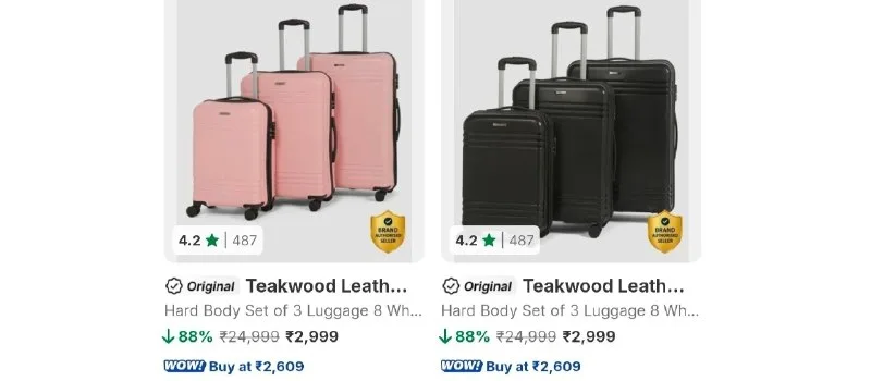 Teakwood Hard Body Suitcase (Set of 3) at ₹2,999