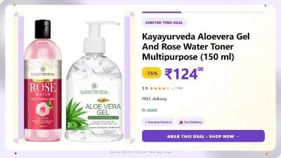Aloevera Gel & Rose Water Toner Combo at ₹124