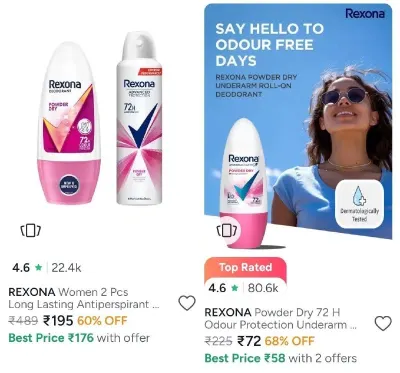 Rexona : Upto. 68% Off