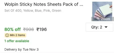 Wolpin Sticky Notes Sheets Pack of 4(Heart at ₹196