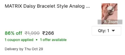 MATRIX Daisy Bracelet Style Analog Watch - For Women at ₹266