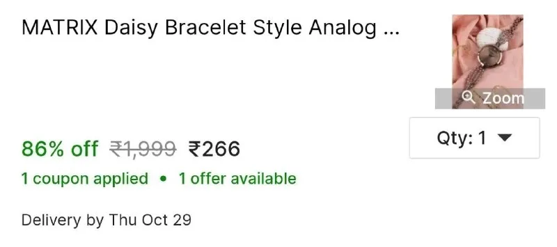 MATRIX Daisy Bracelet Style Analog Watch - For Women at ₹266