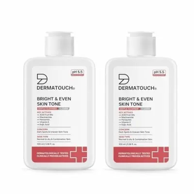 DERMATOUCH Bright & Even Skin Tone Gentle Cleanser | Helps Reduce Dark Spots, Uneven Tone & Dullness | pH 5.5 Balanced | Dermatologist Teste at ₹223