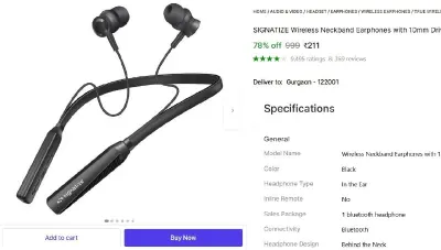 Wireless Neckband at ₹211