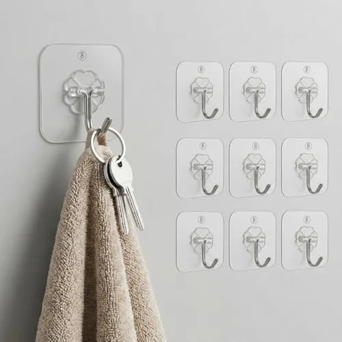 Self Adhesive Wall Hooks No Drill, Waterproof & Rustproof at ₹149