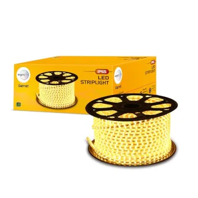 wipro Garnet 50 mtr LED Strip Light| 96 LEDs/mtr | Warm White | IP65-Waterproof |Flexible Rope Light for Outdoor/Indoor Decoration for Diwal at ₹3,699