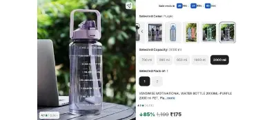 Motivational Water Bottle 2000ml at ₹175