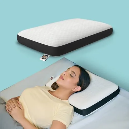CareFoam Orthopedic Memory Foam Pillow for Comfortable Sleep, Neck & Shoulder Pain Relief with Removable Zipper White Jacquard Cover 20 x 13 at ₹499