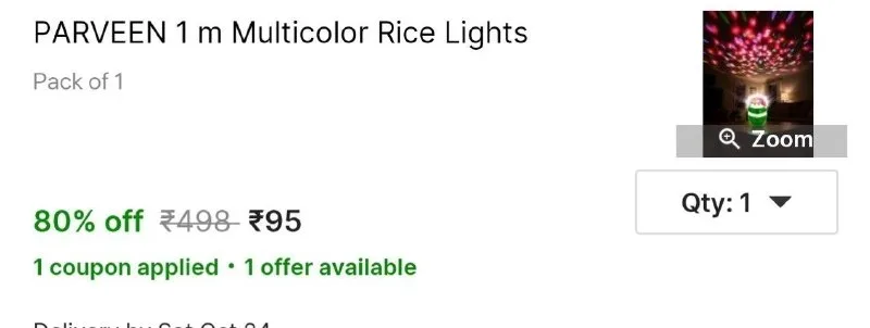 PARVEEN 1 m Multicolor Rice Lights at ₹95