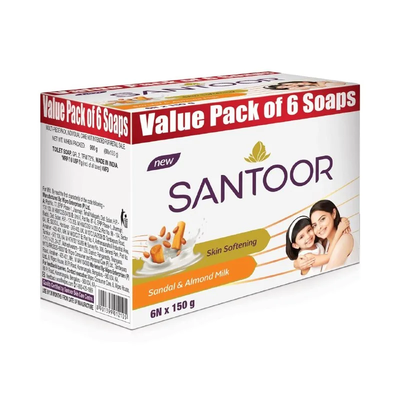 Santoor Skin Softening Sandal & Almond Milk Bathing Soap at ₹209