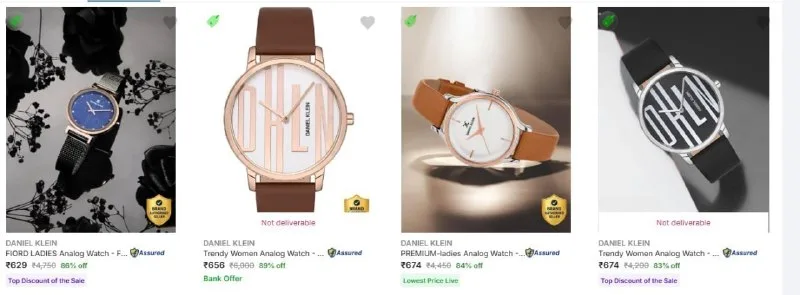 Upto 86% Off - Daniel Klein Wrist Watches
