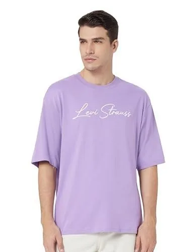 Levi's Men's Cotton Loose Purple Letter Regular T-Shirt at ₹279