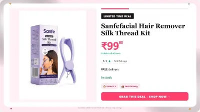 Sanfefacial Hair Remover Silk Thread Kit at ₹99