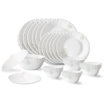Larah by Borosil Ingot Fluted Series Opalware Dinner Set at ₹1,275