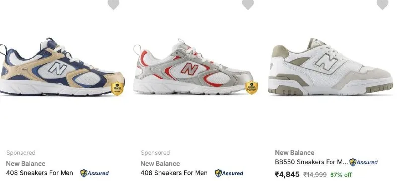 Minimum 60% OFF On New Balance Shoes