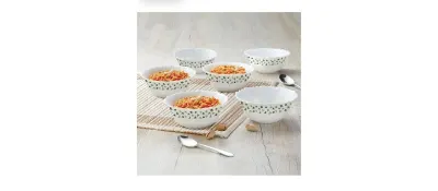 Larah by BOROSIL Sage 6 Pcs Opalware Soup Bowl Set (170 ml Each), White at ₹282