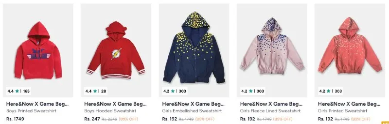 Sweatshirts at minimum 81%