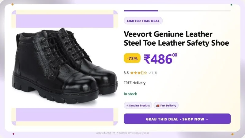 Steel Toe Leather Safety Shoe at ₹486