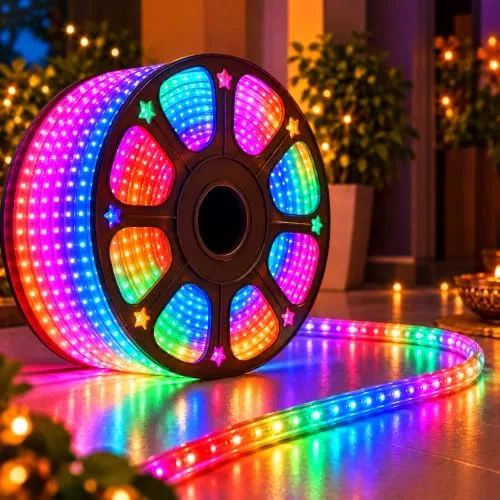 Desidiya 20 Metre Multicolour LED Rope Light for Diwali Decoration | Colourful Flexible Pipe Light for Home, Balcony, Gate & Terrace | Plug- at ₹399