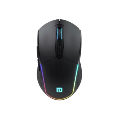 Portronics Toad One Bluetooth Mouse with 2.4 GHz & BT 5.3 Dual Wireless, 6 Buttons, Rechargeable, RGB Lights, Connect 3 Devices, Ergonomic D at ₹539