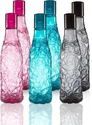 Finner Designer Mosaic Bottle - 1000ml - PET (Pack of 6, Multicolor, PET) 1000 ml Bottle (Pack of 6, Multicolor, PET) WB-7 at ₹150