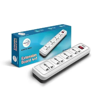wipro 4+1 Extension Board | 4 Universal Socket with Single Switch at ₹309