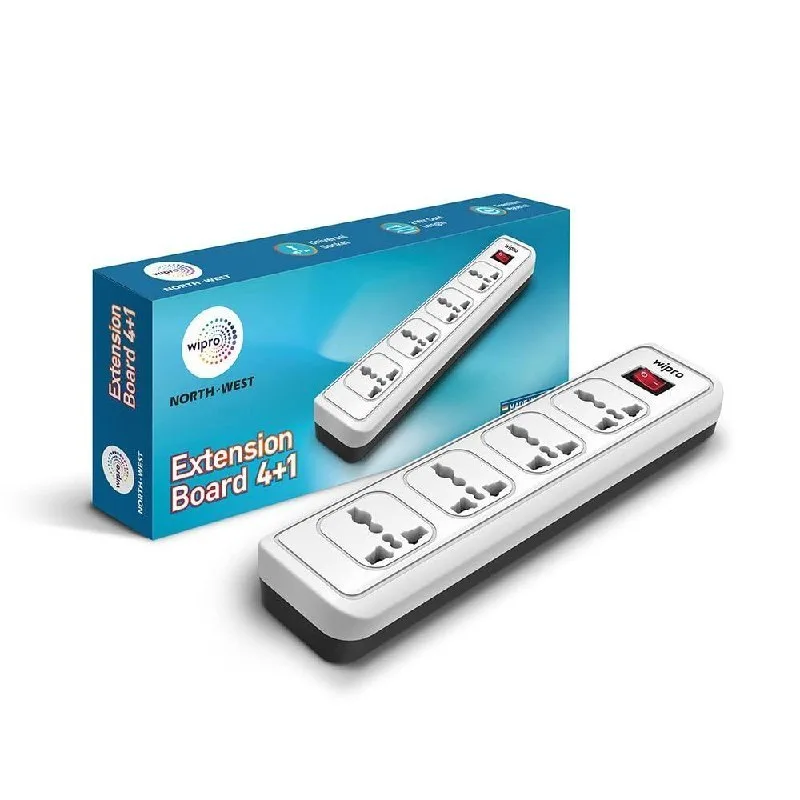 wipro 4+1 Extension Board | 4 Universal Socket with Single Switch at ₹309