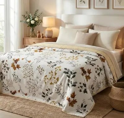 VAS COLLECTIONS Cotton AC Blanket for Single Bed (152 x 225 cm) | Reversible Soft Lightweight All-Season Blanket | Skin-Friendly & Breathabl at ₹340