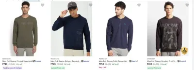 Upto 75% Off - Wildcraft Men's Sweatshirts