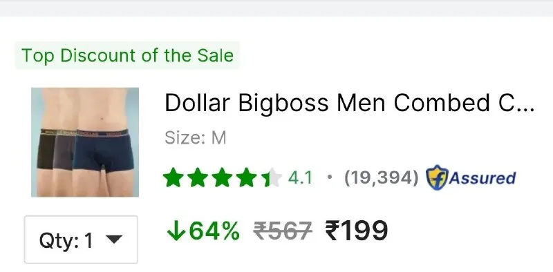 Dollar Bigboss Pack of 3 at ₹199