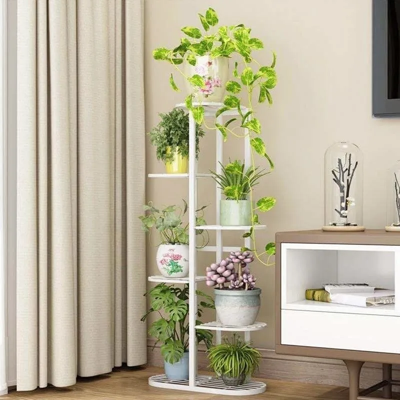 Bee Creative Trendy Luxury Metal 6 Tier 7 Potted Plant Stand Multiple Flower Pot Holder Shelves at ₹899