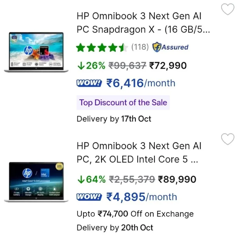 Craziest HP Laptop Deals Ever! from ₹46,990