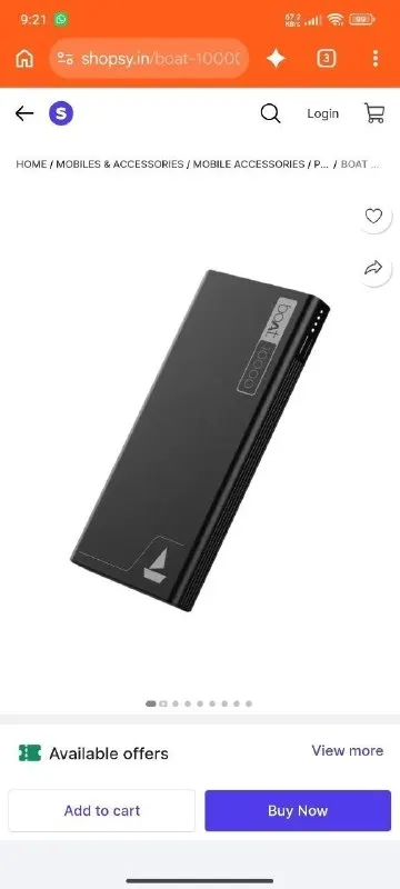 boAt 10,000 mAh Power Bank Loot at ₹999
