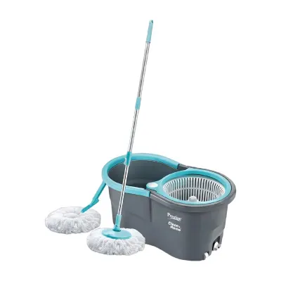 Prestige Alpha with 2 Microfiber heads 360 Degree Spinner Mop Set (Grey, Blue) at ₹649