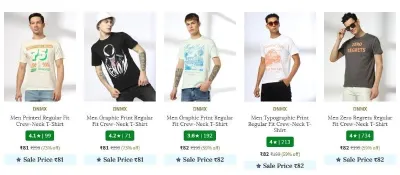 DNMX Men's T-Shirts from ₹81