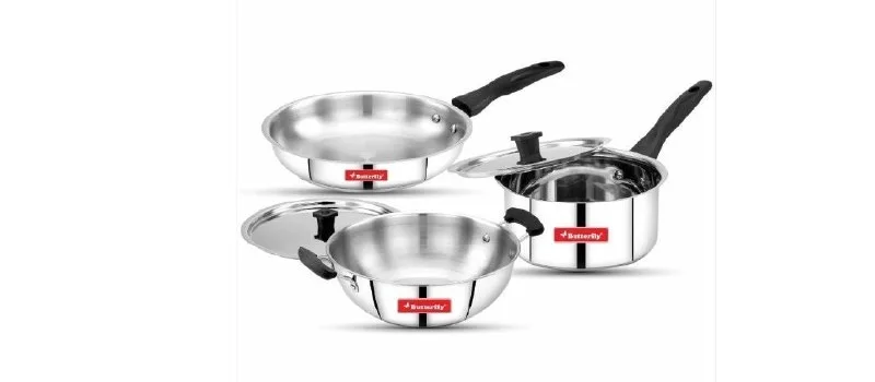 Butterfly Classic Stainless Steel Cookware 5 Pcs Set at ₹1,352