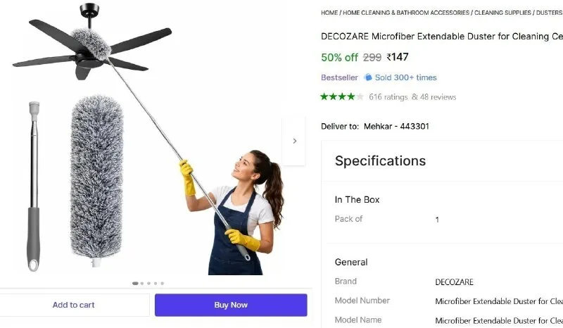Microfiber Extendable Duster at ₹147