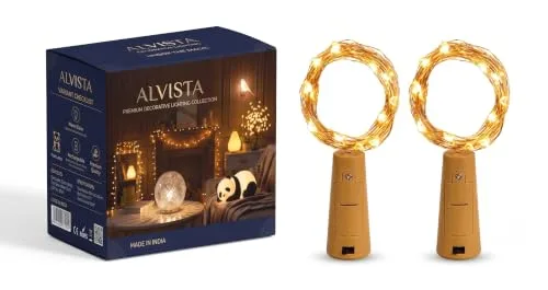 Premium Bottle Lights with Cork, Mini Copper Wire, 24 LED Battery Operated String Decorative 200cm Fairy Light DIY Festive Decor for Diwali  at ₹69