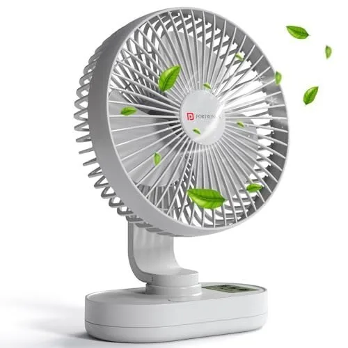 Portronics Airloop Portable & Rechargeable Desk Fan with Automatic 92° Oscillation, 6.1 Inch Blade, BLDC Motor, 90° Tilt, 3 Speeds, 4000mAh  at ₹1,066