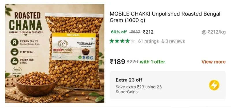 Roasted Chana, 1kg at ₹212